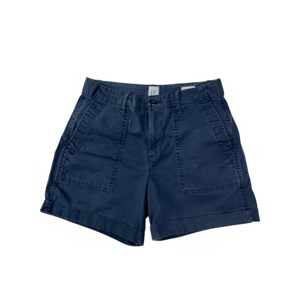 GAP Blue Utility Khaki Cotton Spandex Shorts Women's 4